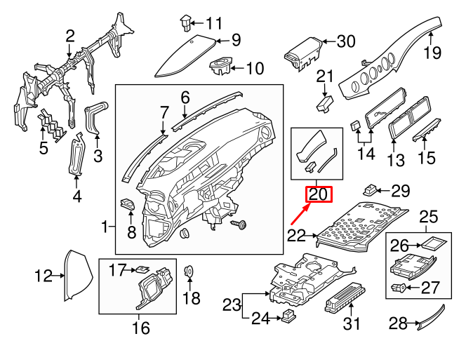 NEW MERCEDES-BENZ S W222 LEFT DASHBOARD PANEL TRIM MOLDING A2226801071 ORIGINAL