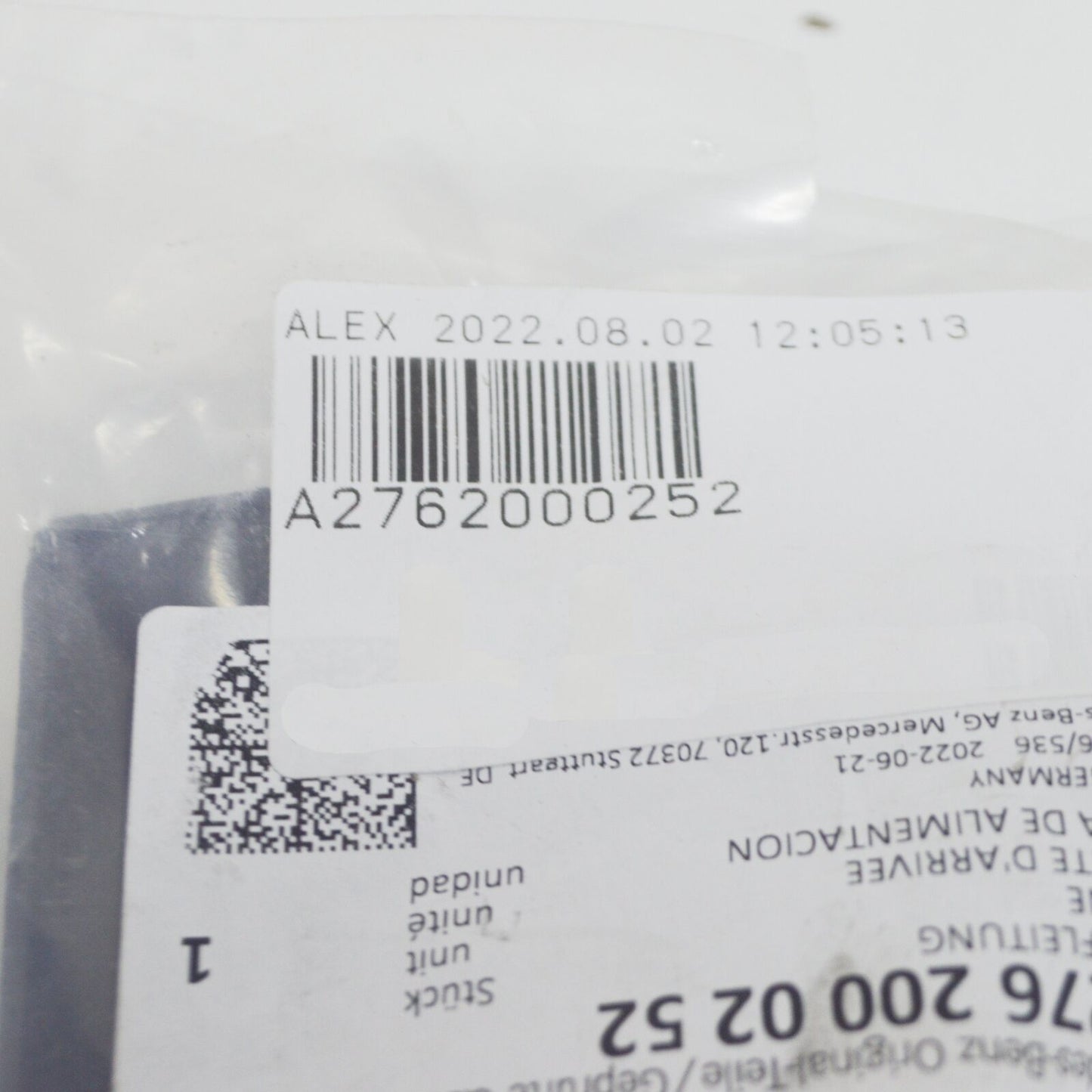 NEW MB ML W166 EXHAUST GAS RECIRC. CYLINDER HEAD FEED LINE A2762000252 ORIGINAL