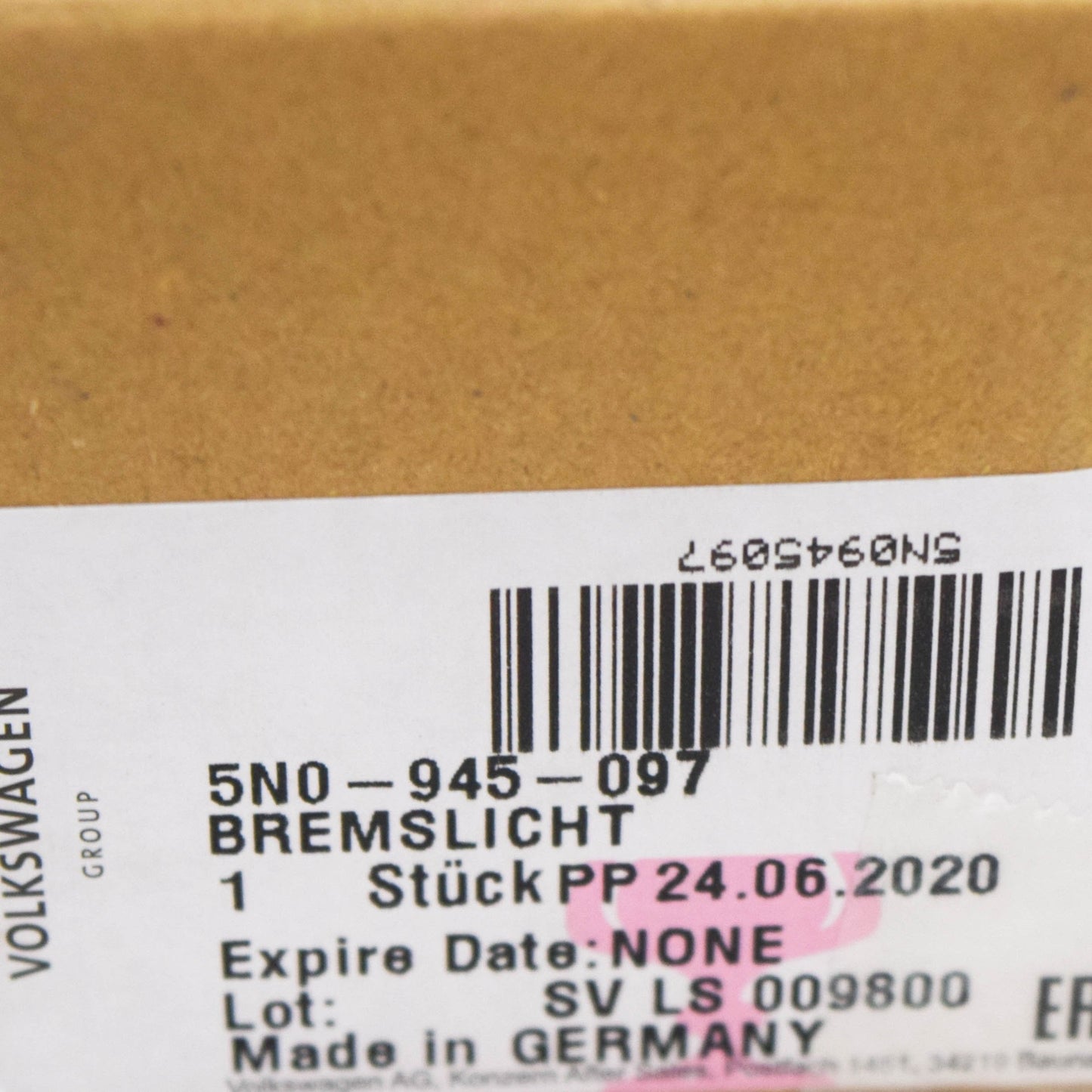 NEW VOLKSWAGEN TIGUAN MK1 HIGH MOUNT 3RD THIRD BRAKE LIGHT 5N0945097 ORIGINAL