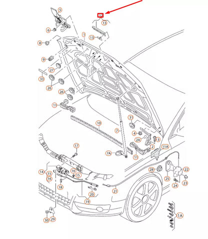 NEW AUDI Q5 8R FRONT BONNET EDGE PROTECTION 8R0823126H ORIGINAL