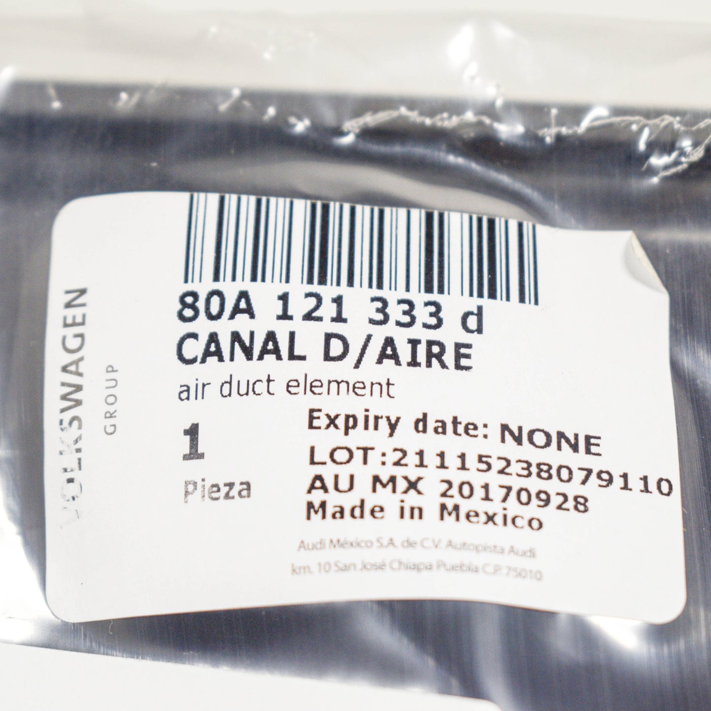 NEW AUDI Q5 80A LEFT AIR DUCT 80A121333D ORIGINAL