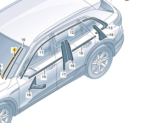 NEW AUDI E-TRON SPORTBACK FRONT RIGHT WINDSHIELD WATER DEFLECTOR 4KE8543289B9