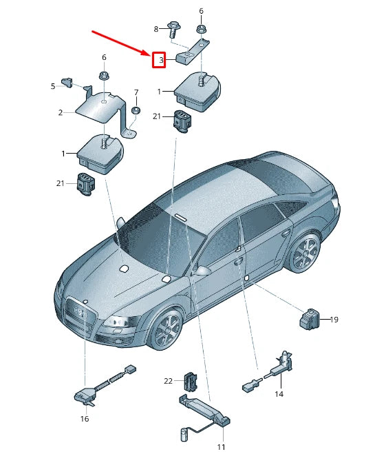 NEW AUDI RS7 SPORTBACK 4G ELECTRONIC SIREN RETAINER RHD 8T2951285