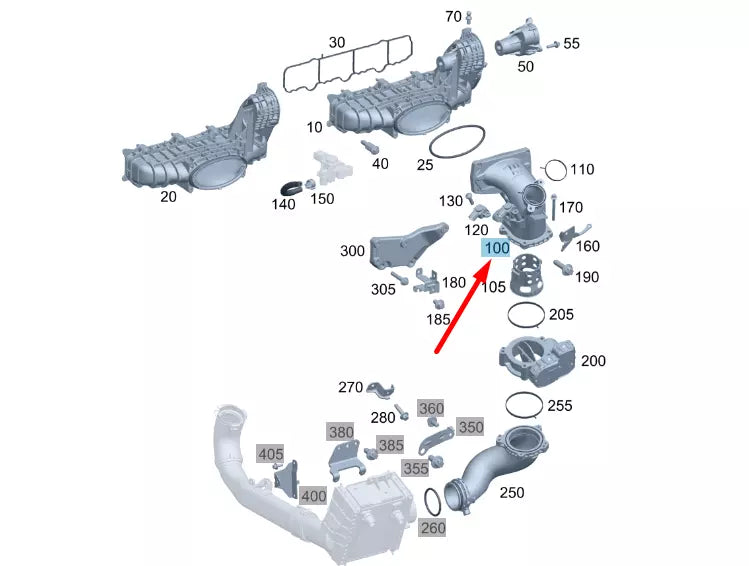 NEW MERCEDES-BENZ C W204 INTAKE MANIFOLD CHARGE AIR PIPE A6510904000 ORIGINAL