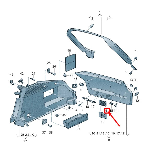 NEW VW ARTEON 3H7 REAR LID INTERIOR EMERGENCY RELEASE COVER 3G8867747