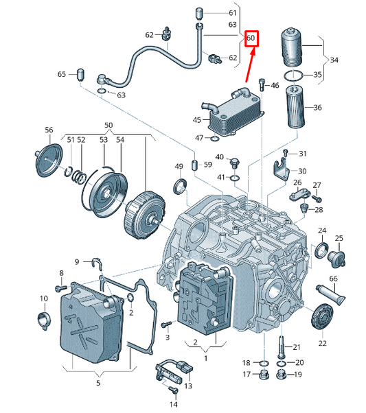 new audi q3 8u gearbox breather line 0bh301472c original