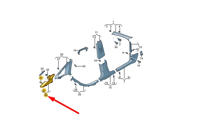 NEW AUDI A7 SPORTBACK 4G8 REAR LEFT D-PILLAR TRIM 4G8867245HF6 ORIGINAL
