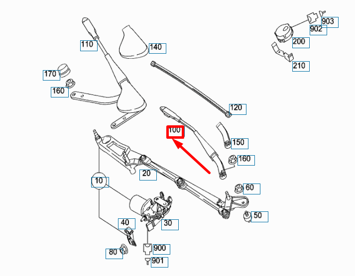 new mercedes-benz slk r171 front left wiper arm lhd a1718200744 original