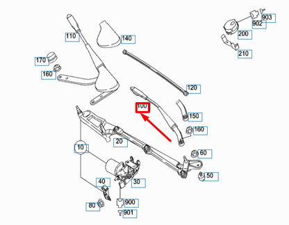 new mercedes-benz slk r171 front left wiper arm lhd a1718200744 original