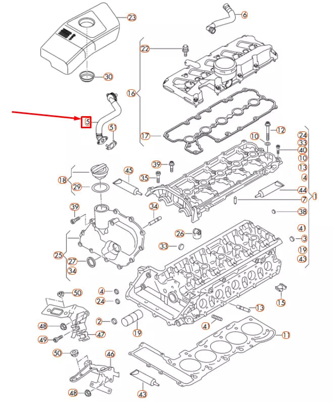 NEW AUDI TT RS 8J BREATHER LINE 07K103213E