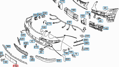 NEW MB E W211 FRONT BUMPER LICENSE PLATE FILLER A2118850181 ORIGINAL