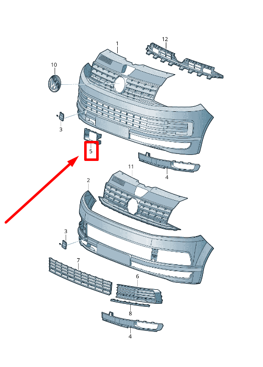 NEW VW TRANSPORTER VI T6 VENTILATION GRILLE FRAME 7E08078739B9 ORIGINAL
