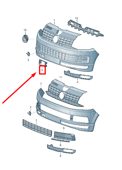 NEW VW TRANSPORTER VI T6 VENTILATION GRILLE FRAME 7E08078739B9 ORIGINAL