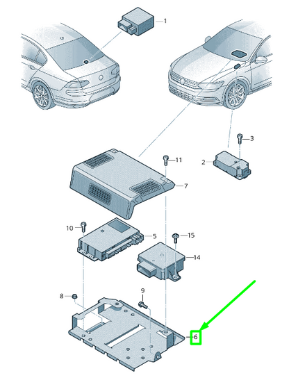 new volkswagen passat b8 3g roller blind control unit bracket 3g1919935 original