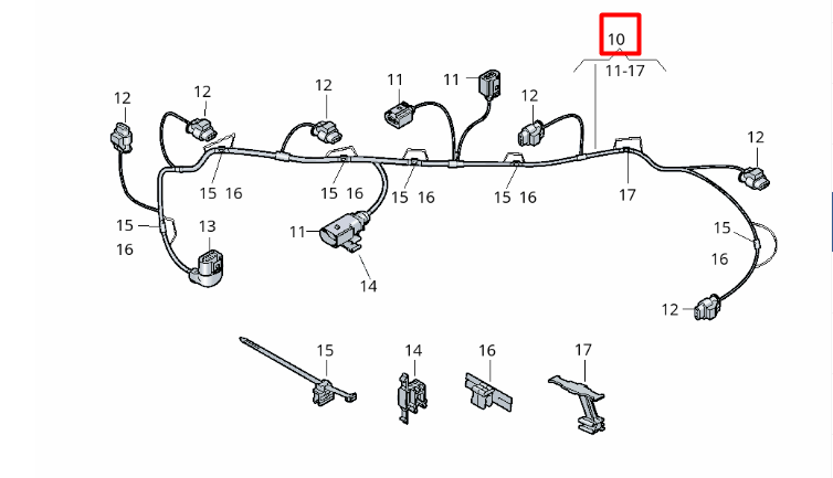 new volkswagen t-cross c11 rear parking pdc aid wiring 2gm971104 original