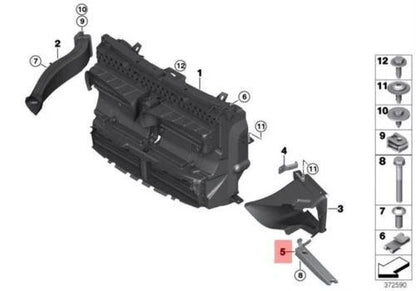 NEW BMW F45 F46 RADIATOR AIR DUCT HOLDER LOWER LEFT 7325044 51747325044 ORIGINAL