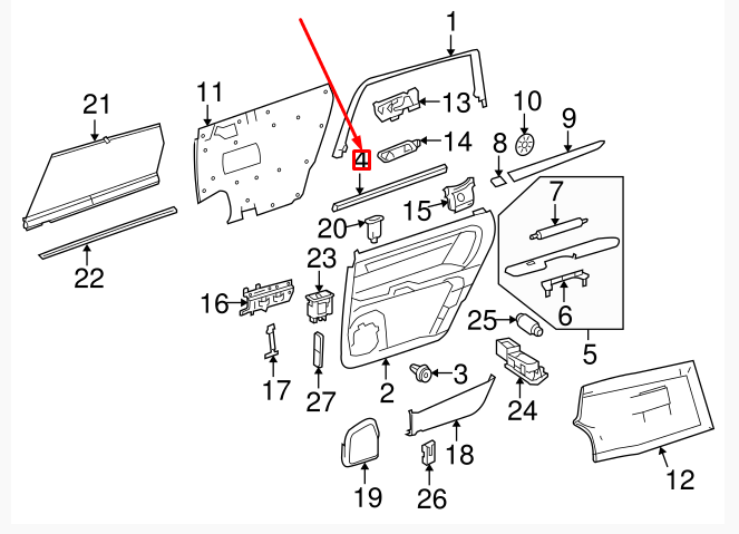 new mercedes-benz r w251 rear right door window trim a2516907080 original