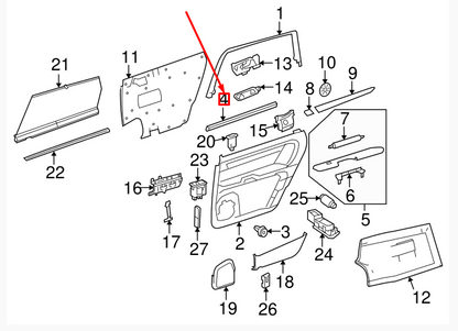 new mercedes-benz r w251 rear right door window trim a2516907080 original