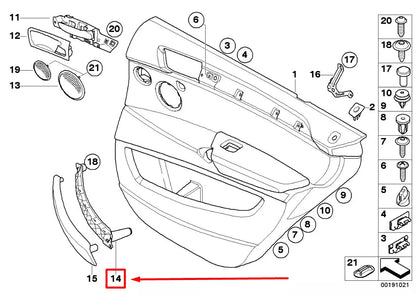 NEW BMW X6 E71 RIGHT DOOR PULL CARRIER 7226740 51417226740 ORIGINAL