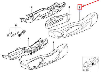 NEW BMW 3 E46 FRONT RIGHT SEAT OUTER COVERING 8260854 52108260854 ORIGINAL
