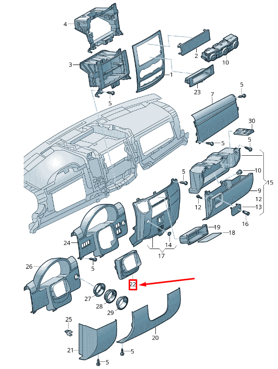 NEW VOLKSWAGEN CRAFTER 2F MK1 STEERING COLUMN TRIM 2E0863111 ORIGINAL