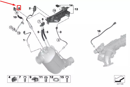 NEW BMW X5 F15, F85 DPF PRESSURE SENSOR 8507634 13628507634 ORIGINAL