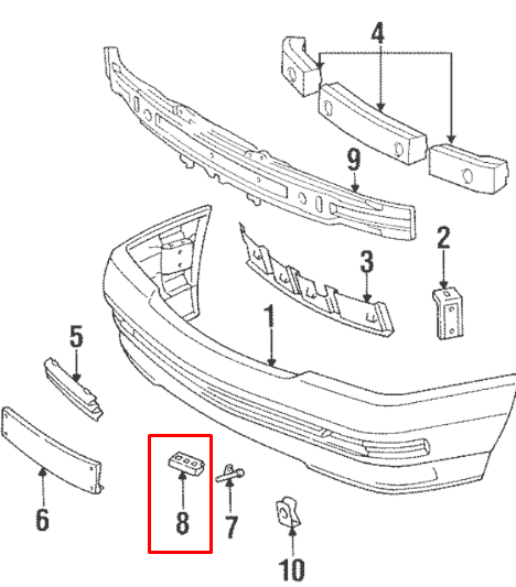 NEW MB SL R129 FRONT BUMPER TEMPERATURE SENSOR BRACKET A1298850914 ORIGINAL