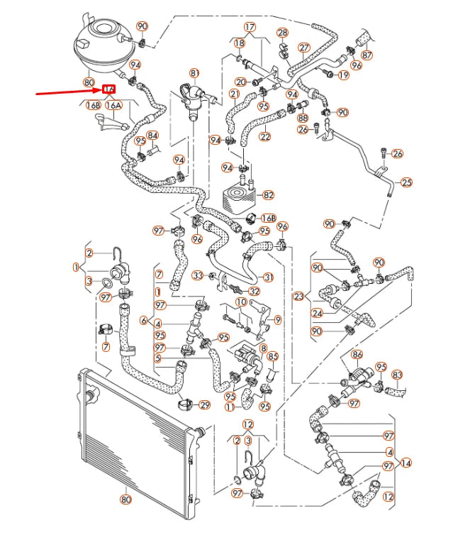 NEW VOLKSWAGEN TIGUAN 5N MK1 ENGINE COOLANT HOSE 5N0122101AD
