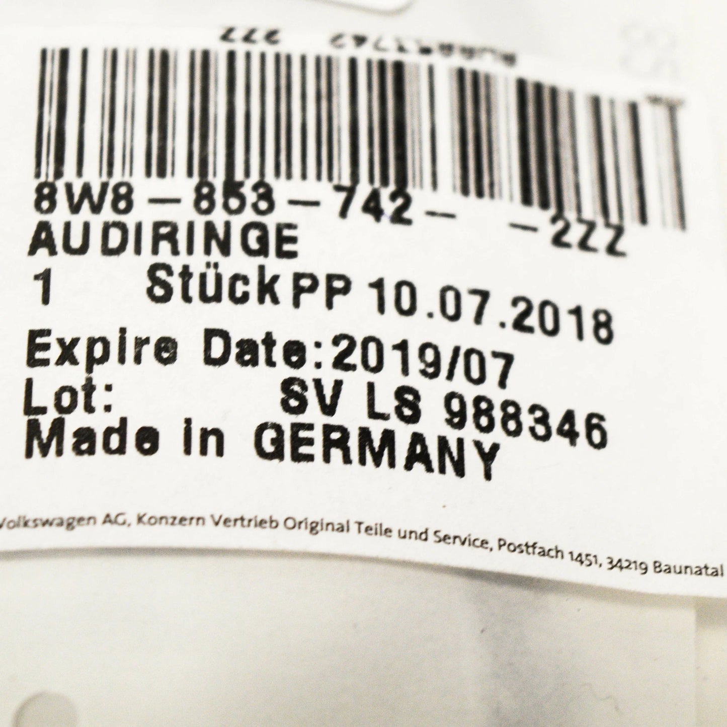 NEW AUDI A5 8W6 REAR TAILGATE BOOT LID EMBLEM BADGE RINGS 8W88537422ZZ