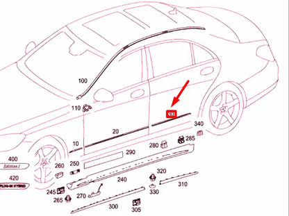 NEW MERCEDES-BENZ S W222 REAR LEFT DOOR TRIM STRIP A2226908701