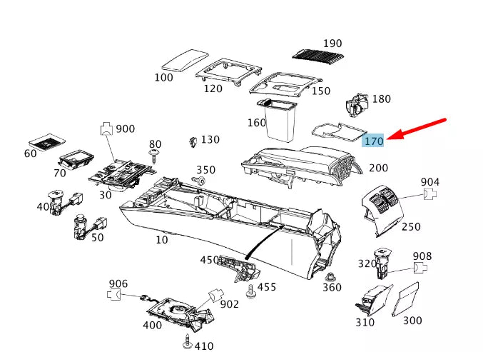 NEW MERCEDES-BENZ C W204 CENTER CONSOLE INSERT LHD A2046830294 ORIGINAL
