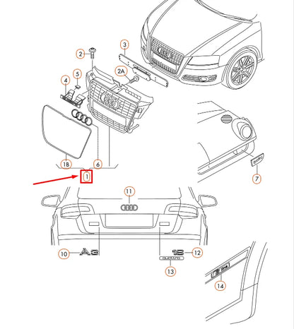 NEW AUDI A3 8P RADIATOR GRILLE 8P0853651PVMZ