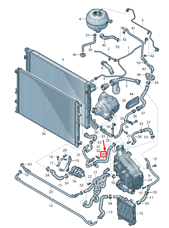 NEW AUDI A6 4A C8 ENGINE COOLANT HOSE 4K0145934F ORIGINAL