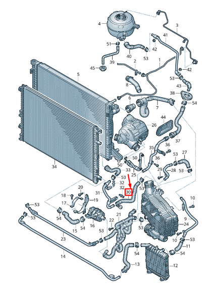 NEW AUDI A6 4A C8 ENGINE COOLANT HOSE 4K0145934F ORIGINAL