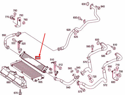 NEW MERCEDES-BENZ SL R230 ENGINE OIL COOLER RADIATOR A2205000500 ORIGINAL
