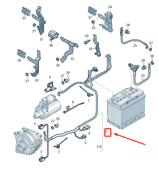 new skoda kamiq starter and alternator wiring harness 2q0971349lj original
