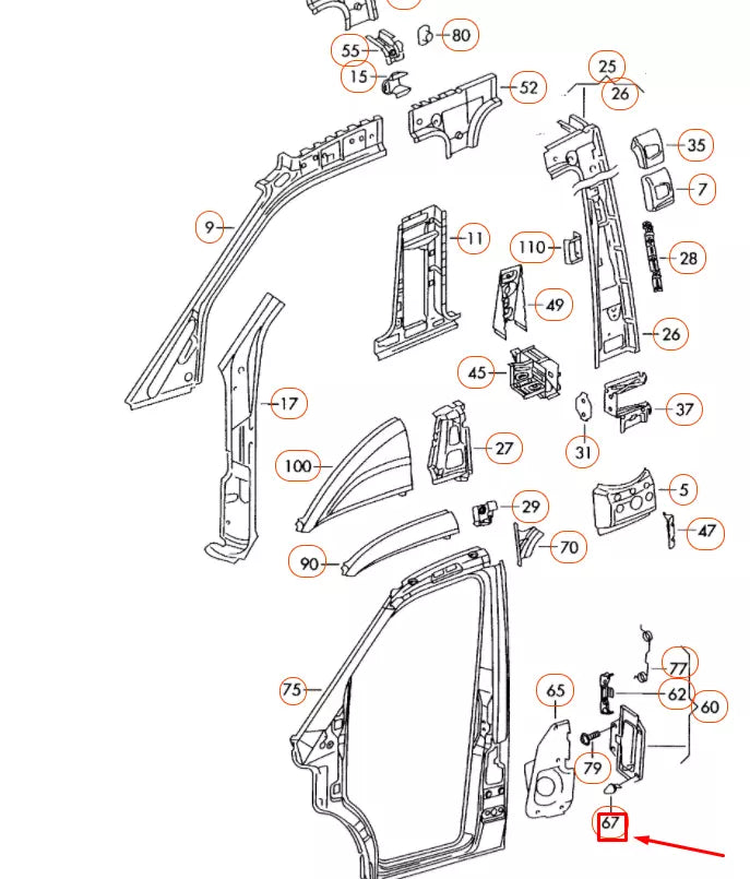 NEW VOLKSWAGEN CRAFTER MK1 2E FUEL TANK FLAP STOP 2E0809948 ORIGINAL