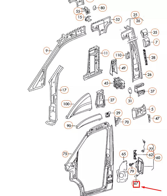 NEW VOLKSWAGEN CRAFTER MK1 2E FUEL TANK FLAP STOP 2E0809948 ORIGINAL