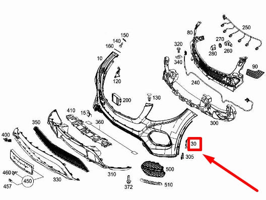 NEW MERCEDES-BENZ W166 FRONT RIGHT BUMPER CORNER PANEL TRIM A2928854822 ORIGINAL