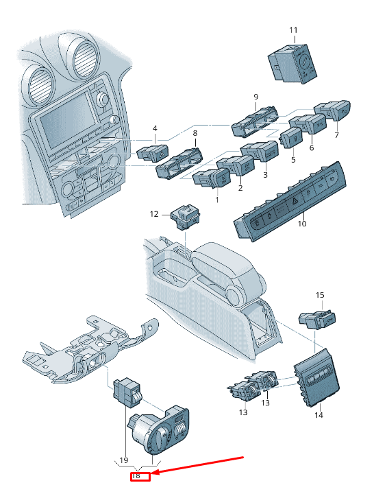 new audi a3 sportback 8p headlight multi-switch lhd 8p1941531ch5pr original