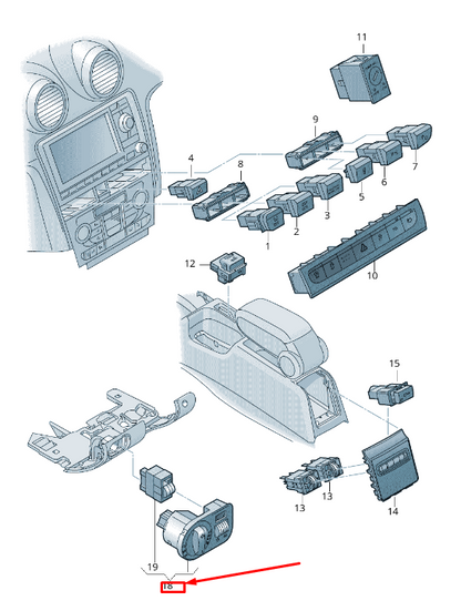 new audi a3 sportback 8p headlight multi-switch lhd 8p1941531ch5pr original