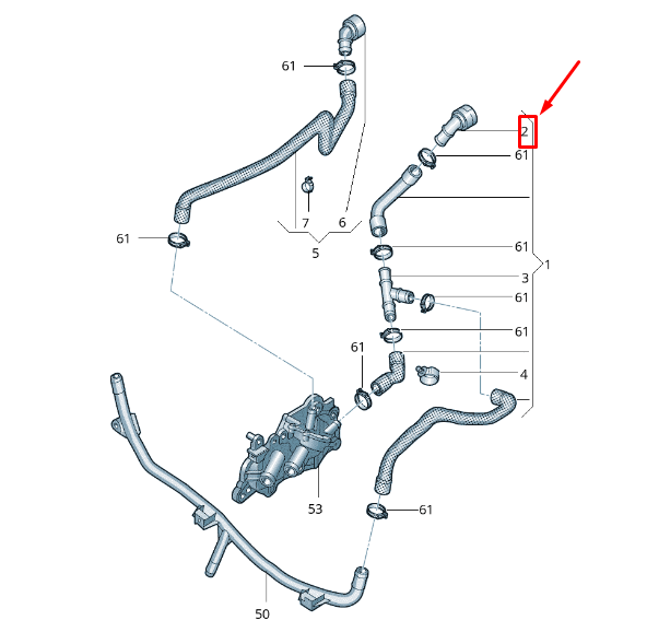 new skoda kodiaq ns coolant hose quick acting coupling 5q0122291aj original