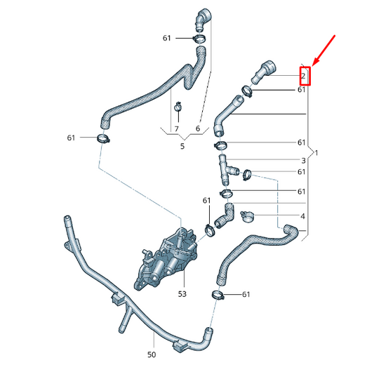 new skoda kodiaq ns coolant hose quick acting coupling 5q0122291aj original