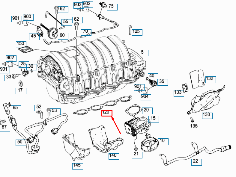 NEW MERCEDES-BENZ ML W164 INTAKE MANIFOLD GASKET A1591410580 ORIGINAL