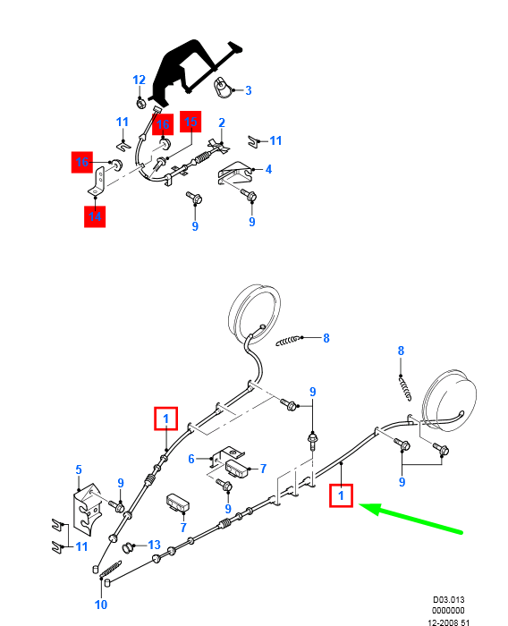 new ford ranger mk2 left parking brake cable 6m34-2a823-cb 5025664 original
