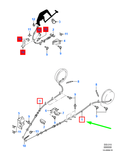new ford ranger mk2 left parking brake cable 6m34-2a823-cb 5025664 original
