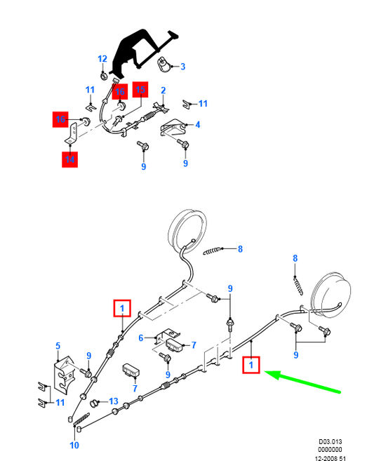 new ford ranger mk2 left parking brake cable 6m34-2a823-cb 5025664 original