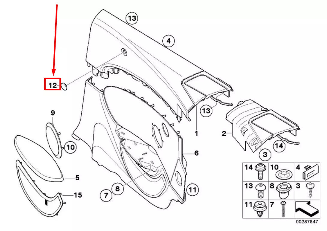 NEW BMW 6 CABRIO E64 LEFT F WIND DEFLECTOR COVER 51436953109 6953109 ORIGINAL