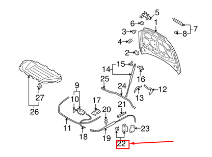NEW AUDI Q7 4L FRONT HOOD RELEASE LEVER 4L1823533A1FU ORIGINAL