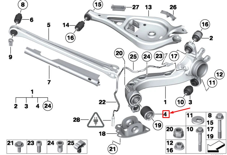 NEW BMW Z4 ROADSTER E89 REAR TRAILING ARM RUBBER MOUNTING 33326785200 ORIGINAL